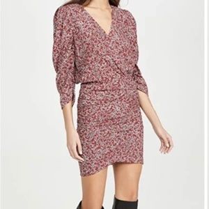 ba&sh Red Floral Mini Dress